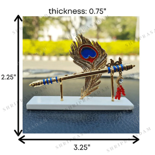 Lord Krishna’s Flute & Feather Idol For Car Dashboard