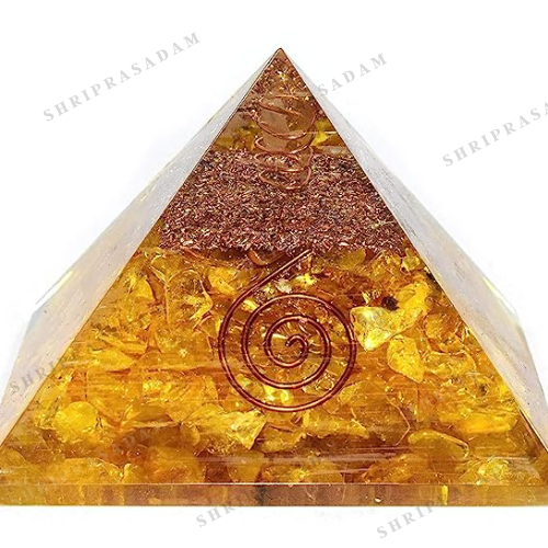 Yellow Citrine Orgone Pyramid Orgonite Pyramid