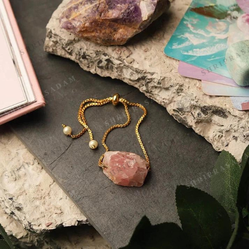 Rose Quartz Natural Crystal Bracelet