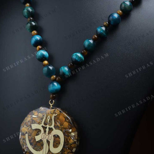 Shiva Tiger eye stones bead pendant