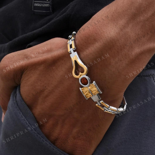 Mahadev Rose Gold Stainless Steel Bracelate