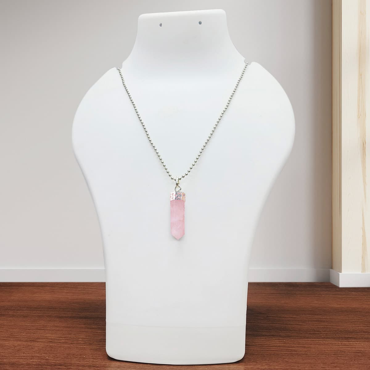 Rose Quartz Pencil Pendant Necklace for Love