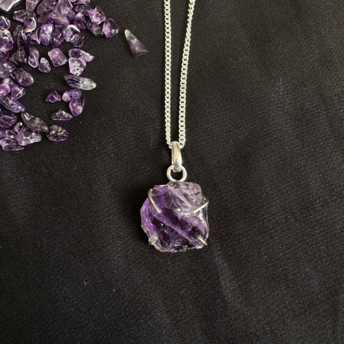 Raw Amethyst Pendant