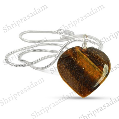 Tiger's Eye Heart Pendant