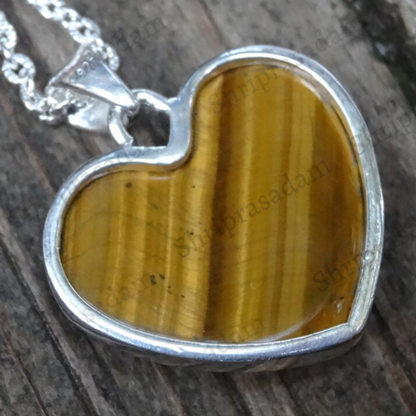 Tiger's Eye Heart Pendant