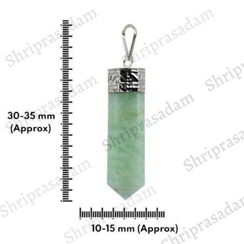 Natural Green Onyx Gemstone Pencil Pendant