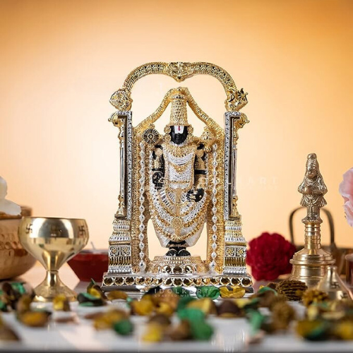 Gold & Silver Coated Lord Venkateswara Swamy Idol