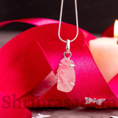 Sterling Silver Rose Quartz Crystal Pendant