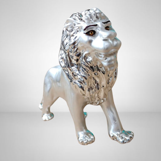 Silver Plated Lion Decorative Showpiece