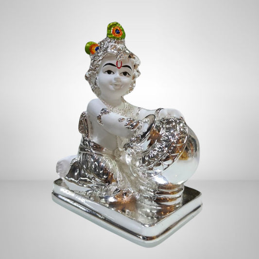 Bal Krishna Silver Plated Idol Statue