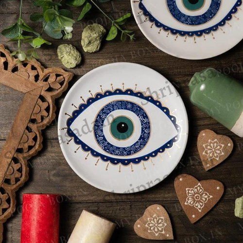 Hand-Painted Evil Eye Fancy Wall Decor Plate