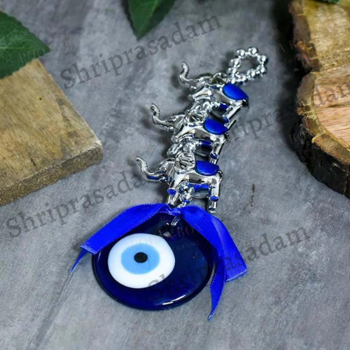 Turkish Evil Eye & Elephants Wall Hanging Protection Amulet