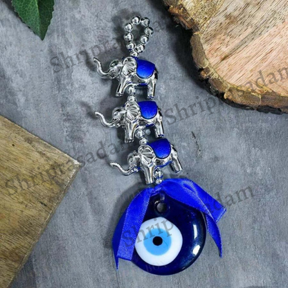 Turkish Evil Eye & Elephants Wall Hanging Protection Amulet