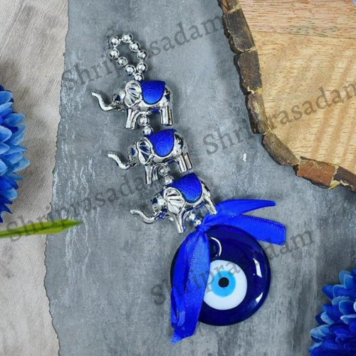 Turkish Evil Eye & Elephants Wall Hanging Protection Amulet