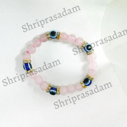 Rose Quartz & Evil Eye Healing Bracelet