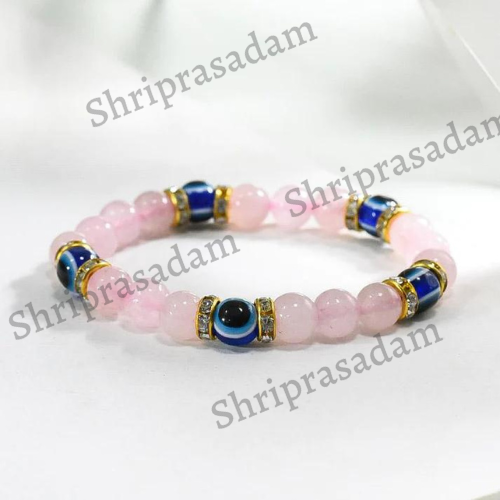 Rose Quartz & Evil Eye Healing Bracelet