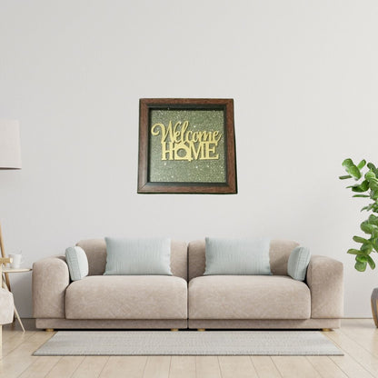 Welcome Home Pyrite Dust Plate Frame For Home, Gift, and Office