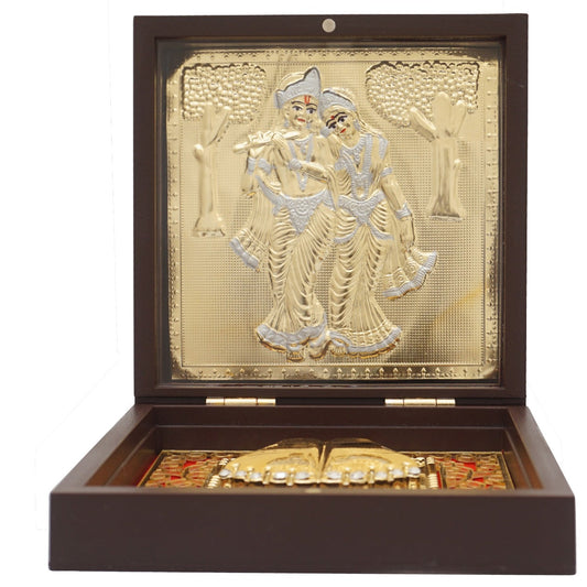 Radhe Shyam Divine Pooja Boxes | Pocket Temple 24 Karat Gold Coated