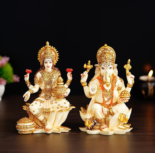 Marble Laxmi Ganesha Idol