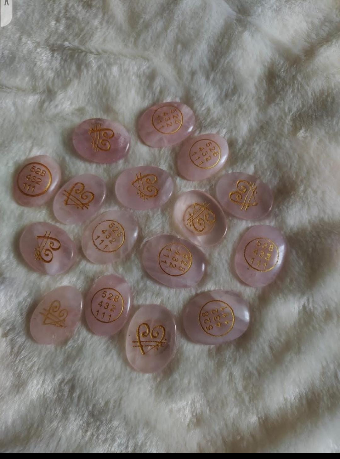 Rose Quartz Stone Zibu Symbol Coin