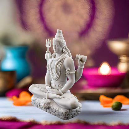 White Marble Shiva Statue