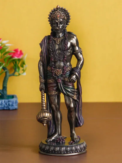 Standing Lord Hanuman Idol with Mace Cold Cast