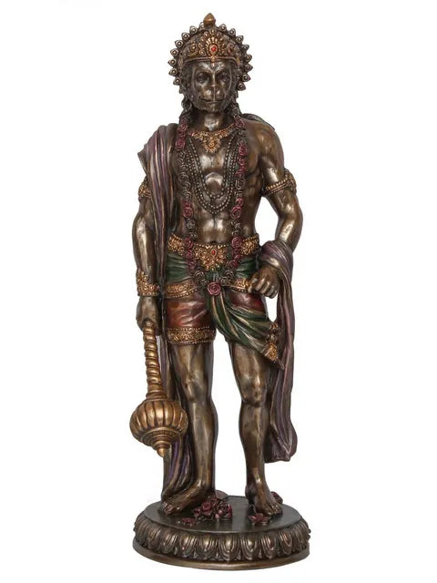 Standing Lord Hanuman Idol with Mace Cold Cast