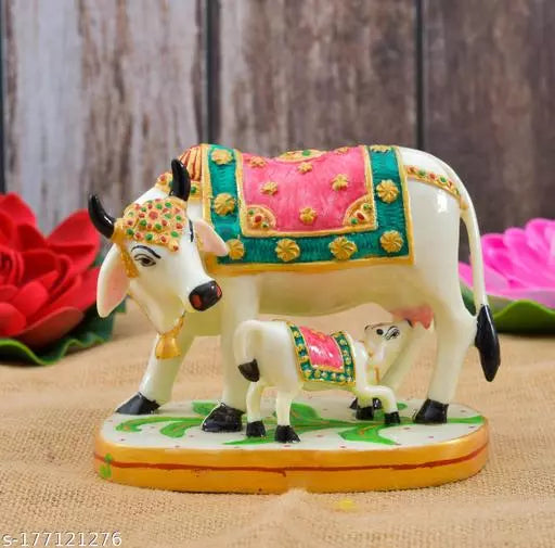 Handicraft Cow with Calf Idol