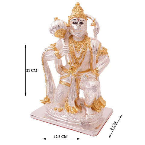 Pure Gold and Silver coated Hanuman Idol