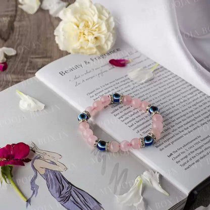 Rose Quartz & Evil Eye Healing Bracelet