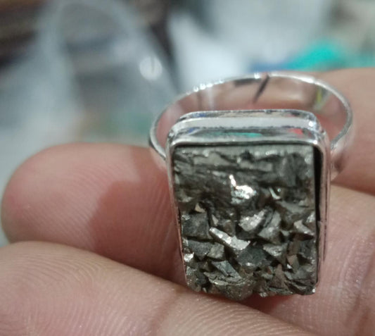 Pyrite Ring Square Design 1