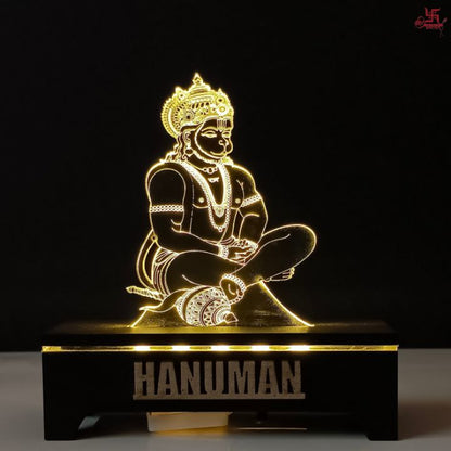 Hanuman Ji Acrylic LED Table Lamp for Office and Home Decoration