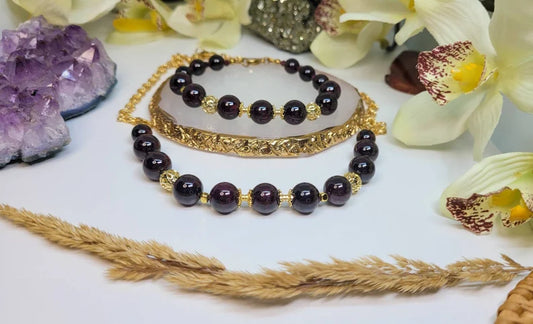 Garnet Neckles Round Beaded Necklace