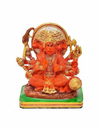 Marble Multicolour Panchmukhi Hanuman Ji Statue