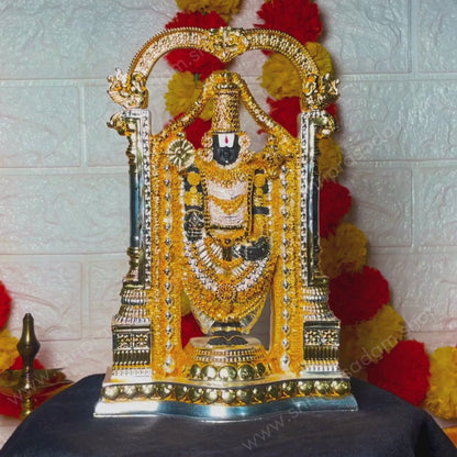 Venkateswara Bhagwan - Pure Gold And Silver-Plated Statue For Home, Puja, And Gift