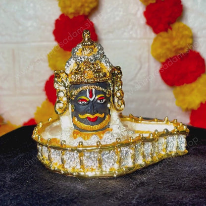 Mahakaleshwar Jyotirlinga | Baba Mahakal Jyotirlinga Gold and Silver Plated Idol