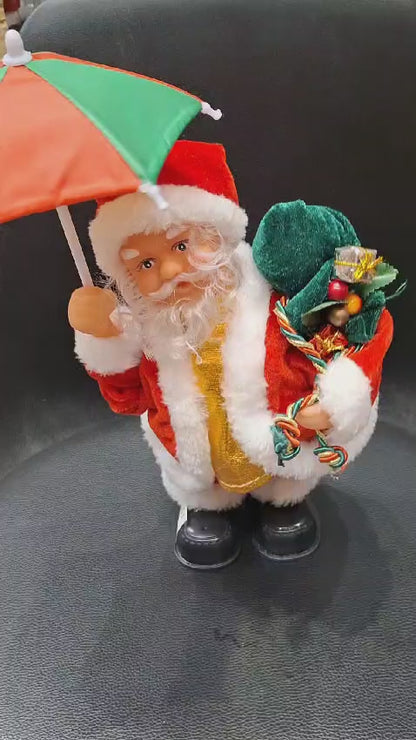 Santa Dancing With Umbrella Toy for Christmas Decoration & Gifting