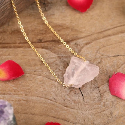 Rose  Natural Crystal Necklace