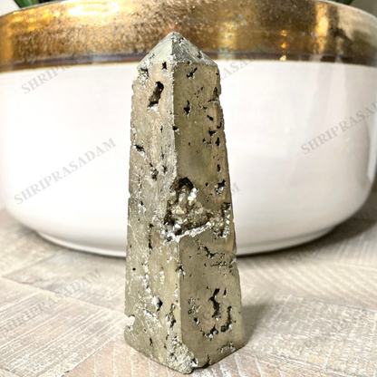 Natural Geode Pyrite Pyramid Shape