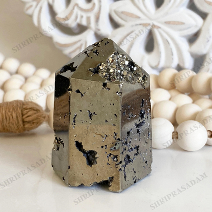 Natural Geode Pyrite Pyramid Shape