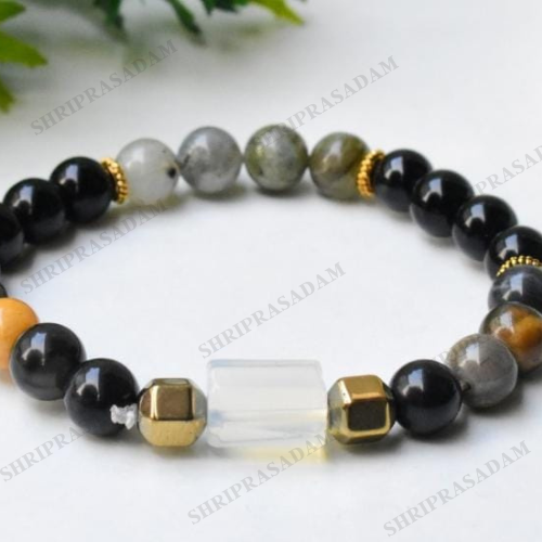 Mens Beaded Gemstone Bracelet