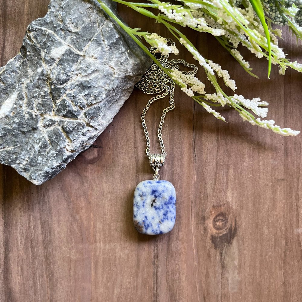 Sodalite Large Natural Cut Necklace