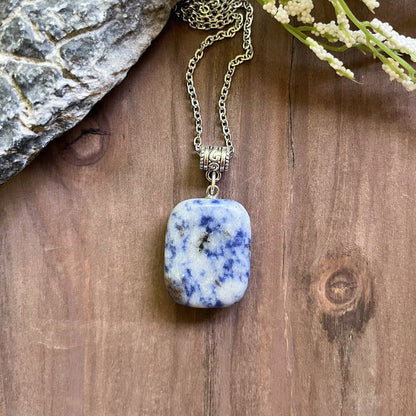 Sodalite Large Natural Cut Necklace