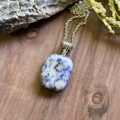 Sodalite Large Natural Cut Necklace