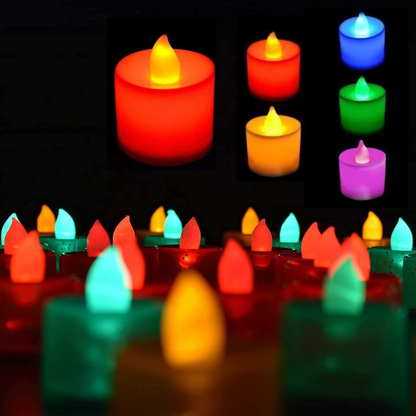 Plastic Flameless & Smokeless Led Tealight Candles Set of 12