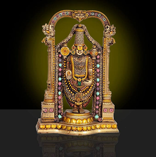 Tirupati Balaji 8″ Murti (Antique Finish) for Temple, Home Decor & Gifting