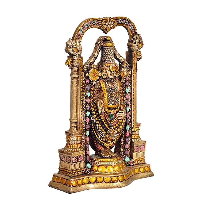 Tirupati Balaji 8″ Murti (Antique Finish) for Temple, Home Decor & Gifting