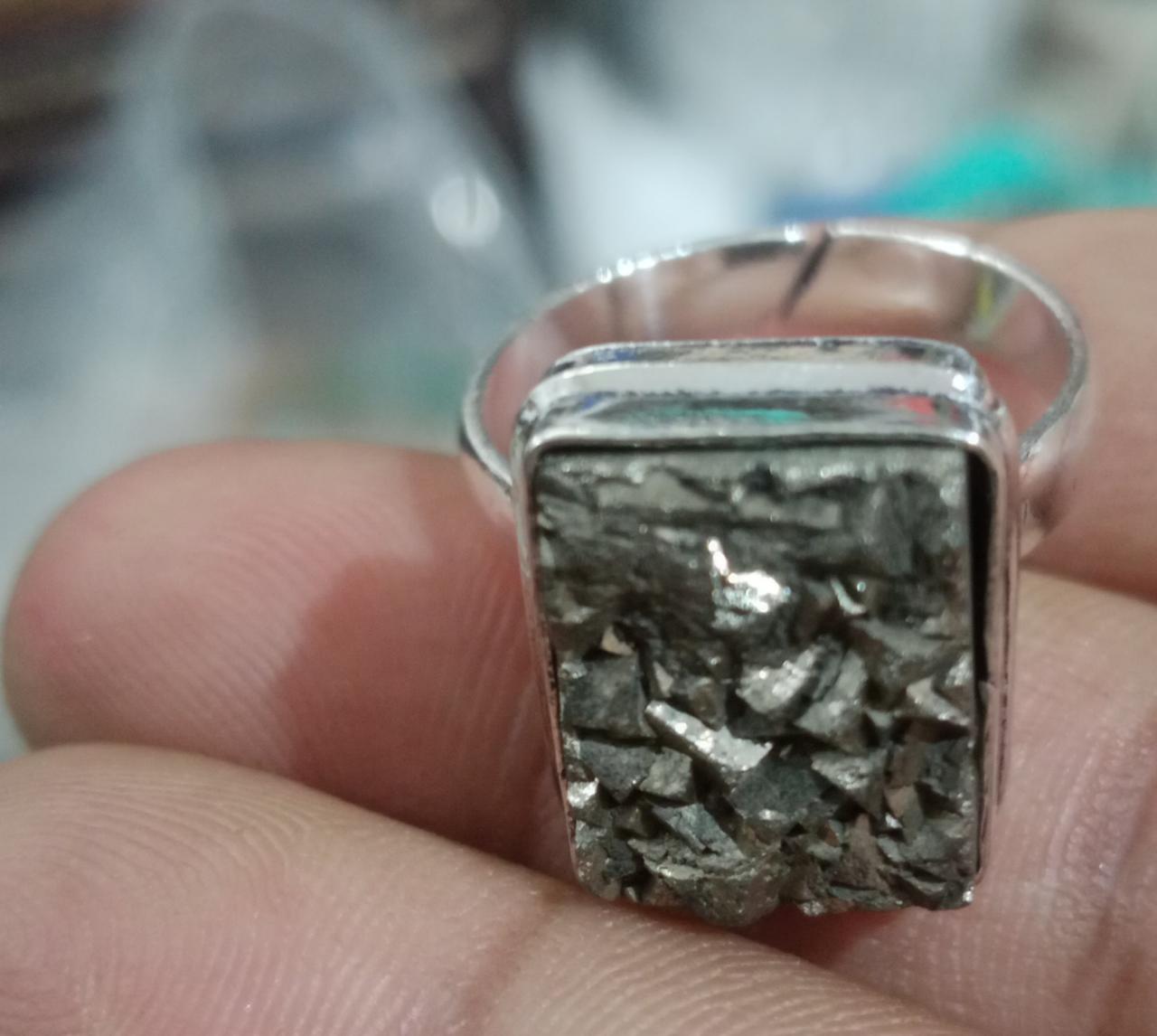 Pyrite Natural  Adjustable Ring